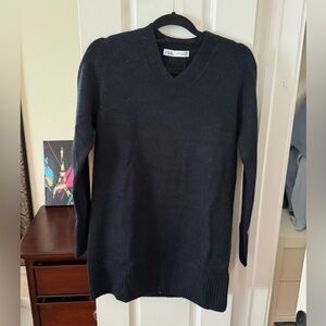 Zara navy blue long sleeve thick sweater